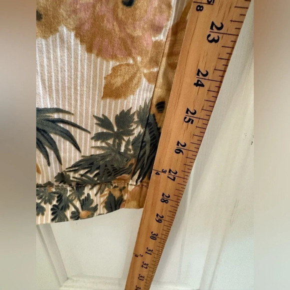 CHINO by Anthropologie Birds of Paradise Pants Size 28 Tuxedo Stripe Neutral - Picture 11 of 14